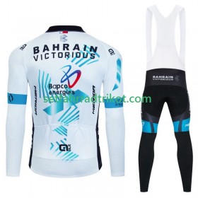 Bahrain Victorious Radbekleidung Radtrikot Langarm + Lang Trägerhose Winter Thermal Fleece 2024